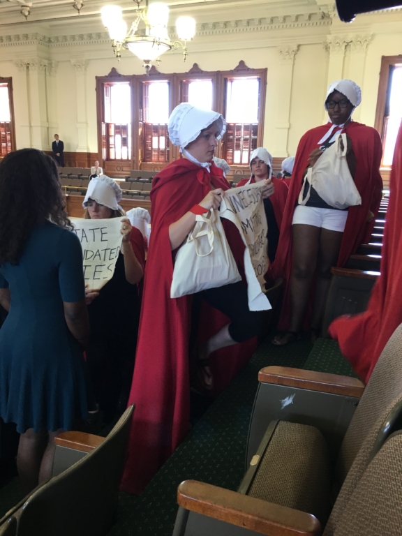 Protesters of an abortion bill in the Texas State Senate