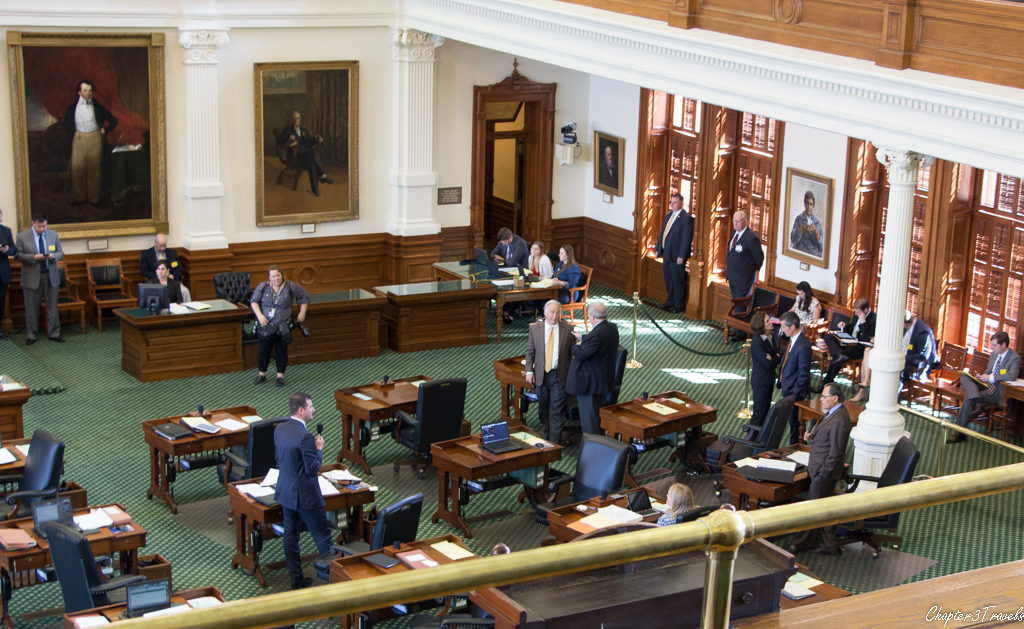 Senators in Texas debating one another in the legislature.
