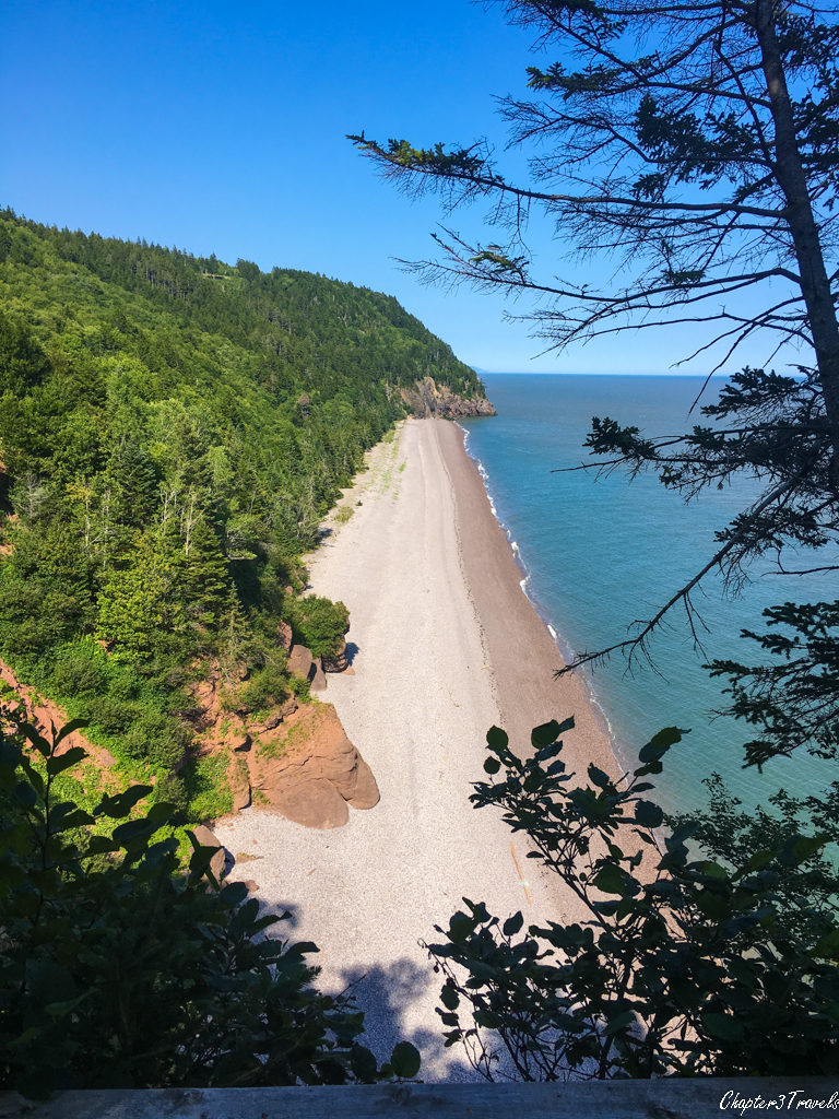 Empty beach at Fundy Trail park in New Brunswick, Canada