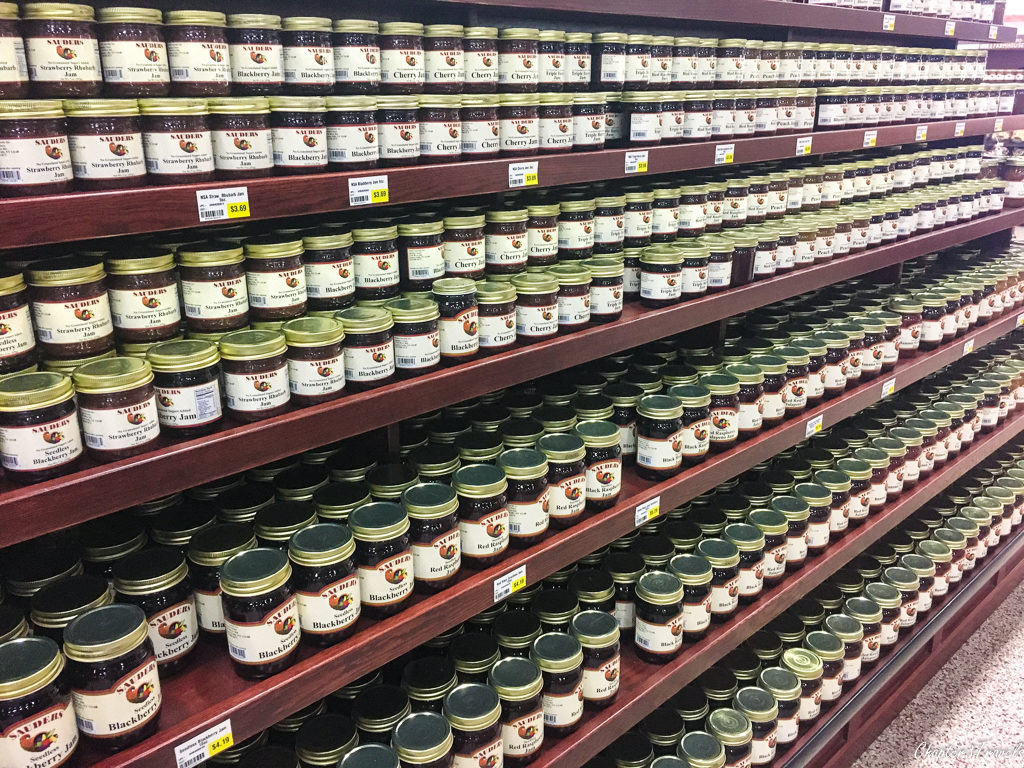 Jars of jam at Sauders Country Store in Seneca, Falls New York
