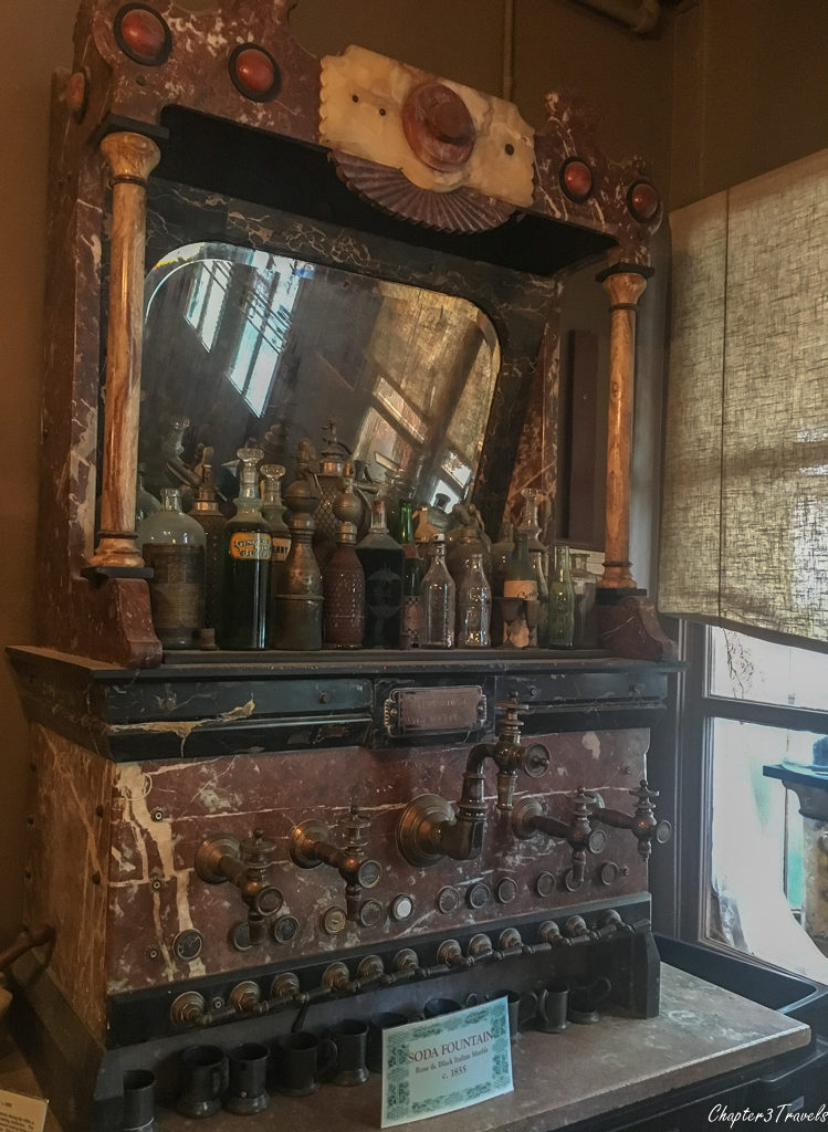 A soda fountain from 1855 at the Pharmacy Museum in New Orleans, Louisiana