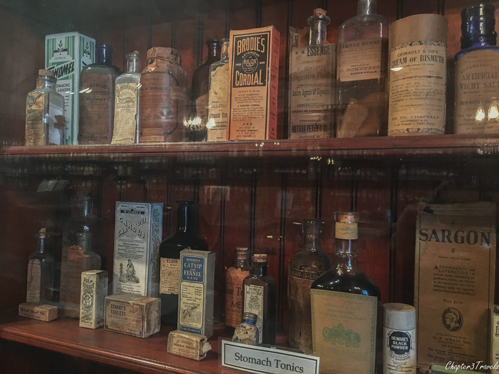 Medications on display at the pharmacy museum in New Orleans