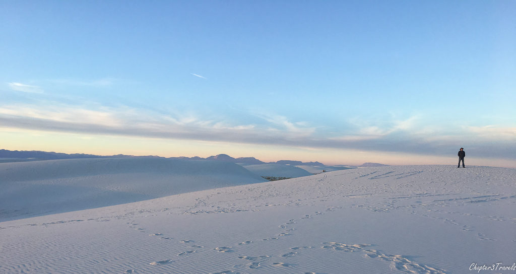 Sand dunes that look like snow at White Sands National Monument