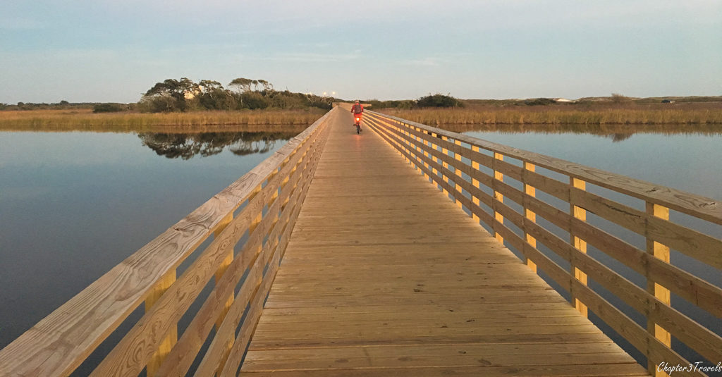 Boardwalk crossing Lake Shelby at Gulf State Park, Gulf Shores, Alabama