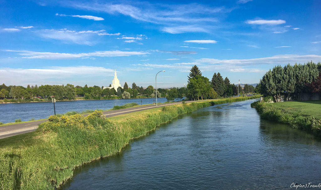 The Snake River in Idaho Falls, Idaho