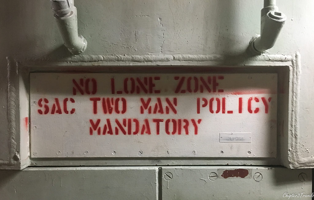 "No Lone Zone" sign on wall at Titan Missile complex