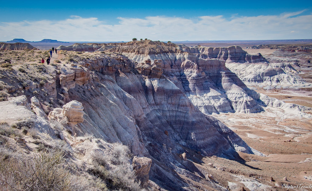 Blue and purple striated rock at Petrified Forest National Park