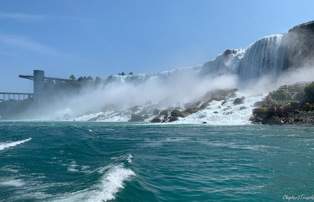 View of the American Falls from Hornblower cruise