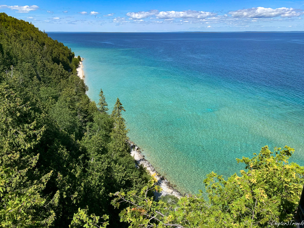 Bright blue and green waters of Lake Huron