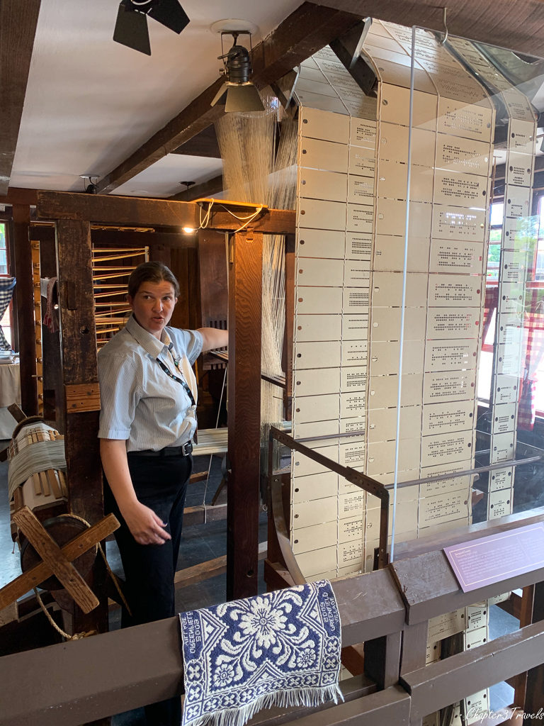 A loom that uses punch cards at Greenfield Village